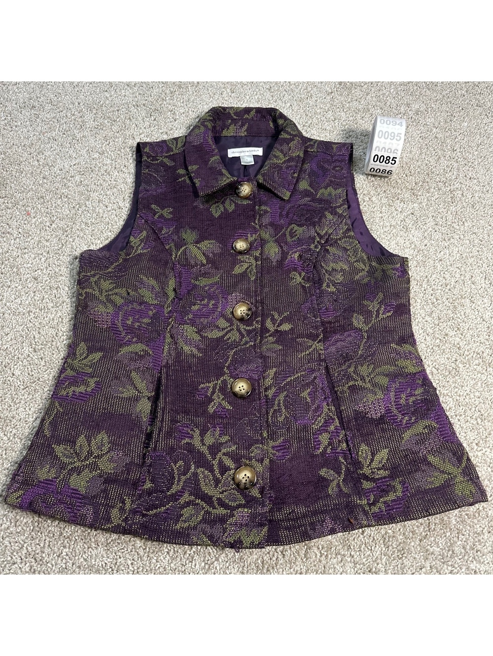 Christopher & Banks purple floral vest